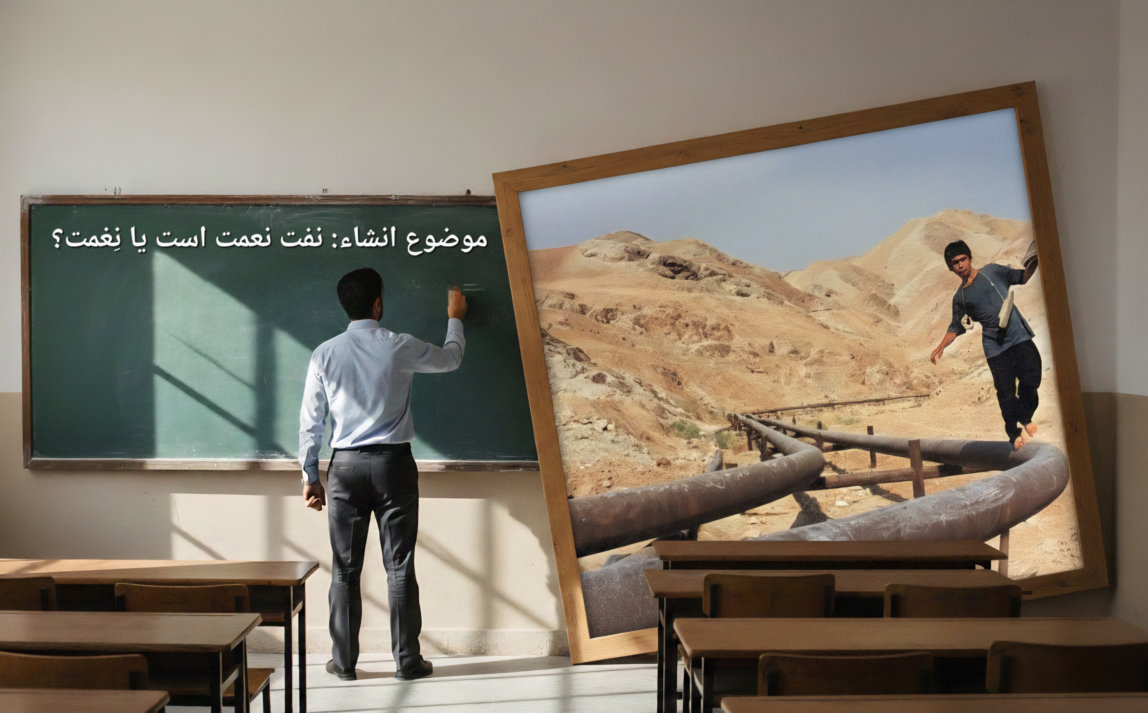 موضوع انشای بچه های خوزستان؛ نفت «نعمت» است یا «نغمت»؟